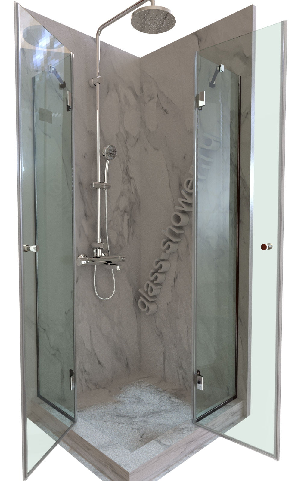 Душевой уголок с двумя распашными дверцами BT-90